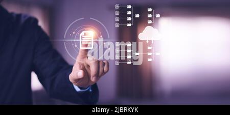 Document Management System (DMS), online documentation database and process automation to efficiently manage files, knowledge and documentation in ent Stock Photo