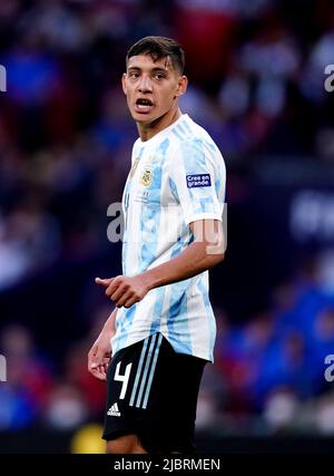 Argentina's Nahuel Molina during the Finalissima 2022 match at Wembley ...