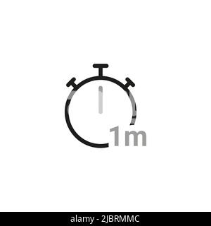 Simple of Timers Related Icons. One minute timer icon. Stock Vector