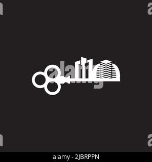 Apartment logo icon design incorporated with key icon illustration template Stock Vector