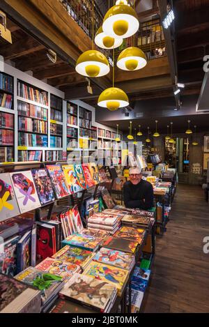 France, Sarthe, Le Mans, Bulle Bookshop Stock Photo