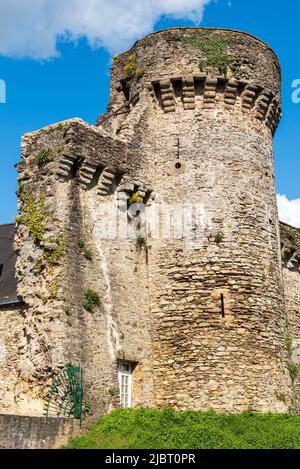 France, Mayenne, Laval, town fortifications Stock Photo