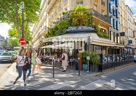 France, Paris, Saint-Germain-des-Pres, Cafe de Flore Stock Photo