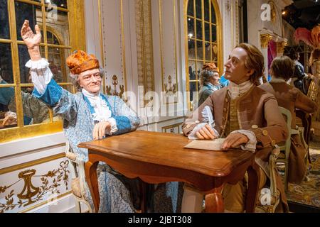 France, Paris, Grevin museum, wax museum, Denis Diderot Stock Photo