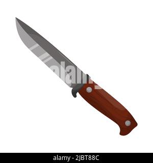 Large sharp cleaver knife isolated on white background. Flat vector ...