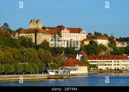 Germany, Baden Wurttemberg, Lake Constance (Bodensee), Meersburg, Historical center with Altes and Neues Schloss (Old and new castle), Burg Meersburg Stock Photo