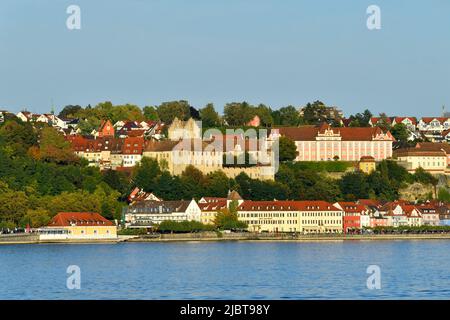 Germany, Baden Wurttemberg, Lake Constance (Bodensee), Meersburg, Historical center with Altes and Neues Schloss (Old and new castle), Burg Meersburg Stock Photo