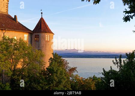 Germany, Baden Wurttemberg, Lake Constance (Bodensee), Meersburg, Altes Schloss (Old castle), Burg Meersburg Stock Photo
