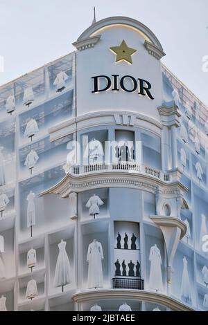 Paris, France, Christian Dior Luxury Shop Front, Avenue Champs Elysees ...