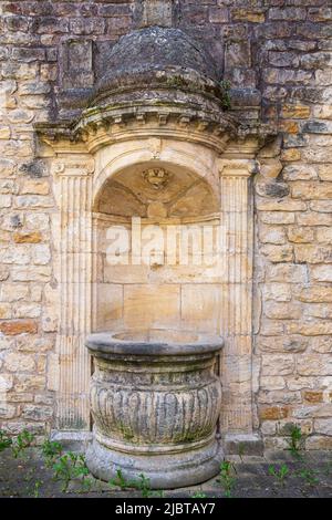 France, Rhone, Villefranche-sur-Saone, Renaissance fountain Stock Photo
