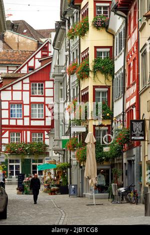 Switzerland, St Gallen canton, St Gallen, historical centre, Grüningerplatz Stock Photo