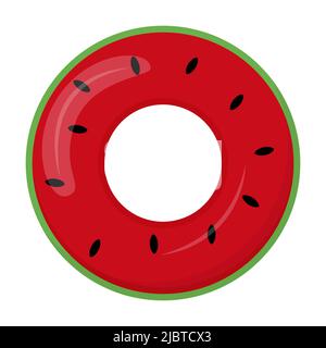 Cartoon swimming ring. Rubber or inflatable ring. Life saving floating lifebuoy for beach. Symbols of vacation or holiday. Stock Vector