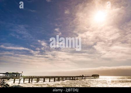 Namibia, Skeleton Coast, Erongo region, Swakopmund, the jetty on the Atlantic Ocean Stock Photo