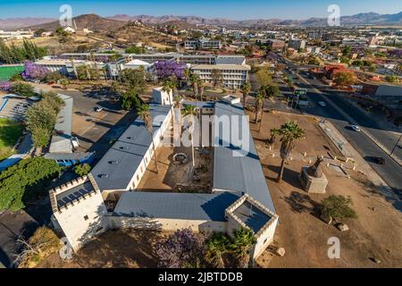 Namibia, Khomas region, Windhoek, bird's eye view of Alte Feste (Old Fortress) which served as the headquarters of the Imperial German Schutztruppe, now a museum Stock Photo