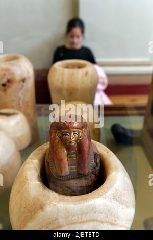 Egypt, Cairo, downtown, Egyptian museum of Cairo, Canopic box of Thuya Stock Photo
