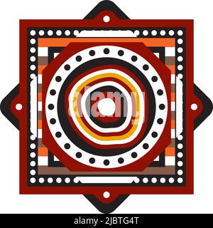 Aboriginal art dots painting icon logo design vector template Stock Vector