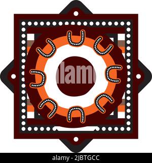 Aboriginal art dots painting icon logo design illustration template Stock Vector