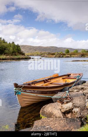 Rowing boat in Connemara National park, County Galway, Ireland Stock Photo