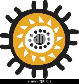 Aboriginal art dots painting icon logo design illustration template Stock Vector