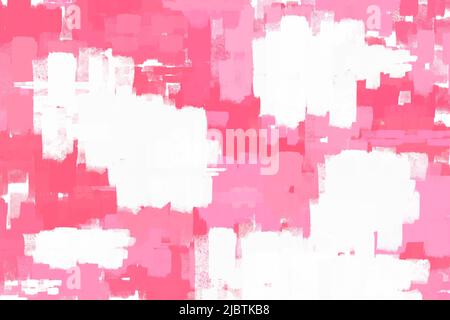 Pink brush strokes on a white background with copy space Stock Photo
