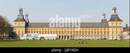 Bonn, Germany - Mar 30, 2022: Main building of the University of Bonn (Friedrich-Wilhelms-Universität). Panorama format. Stock Photo