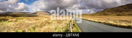 Maumturk mountains in Connemara National Park, County Galway, Ireland Stock Photo