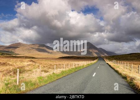 Maumturk mountains in Connemara National Park, County Galway, Ireland Stock Photo