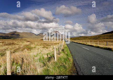 Maumturk mountains in Connemara National Park, County Galway, Ireland Stock Photo
