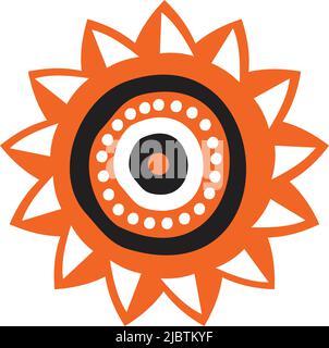 Aboriginal art icon design vector template Stock Vector