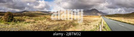 Maumturk mountains in Connemara National Park, County Galway, Ireland Stock Photo