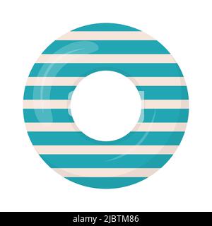 Cartoon swimming ring. Rubber or inflatable ring. Life saving floating lifebuoy for beach. Symbols of vacation or holiday. Stock Vector