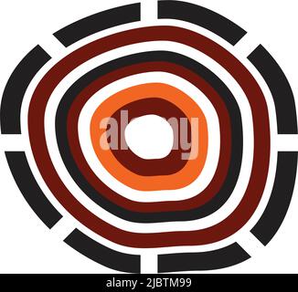 Aboriginal art dots painting icon logo design illustration template Stock Vector