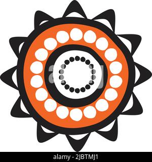 Aboriginal art dots painting icon logo design illustration template Stock Vector