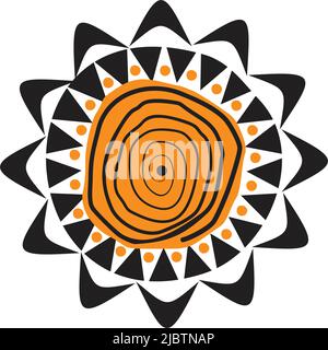 Aboriginal art dots painting icon logo design illustration template Stock Vector