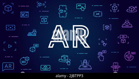 Augmented reality vector background. Stock Vector