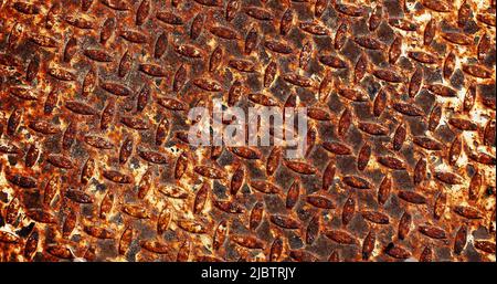 Steel grid non slip pattern designed for industrial work Stock Photo
