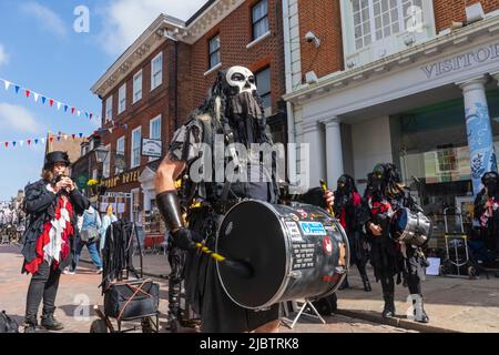 England, Kent, Rochester, Musicians in Costume at The Annual Sweeps Festival Stock Photo
