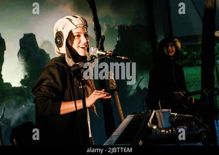 Copenhagen, Denmark. 27th, May 2022. The French singer and music producer Oklou performs a live concert during the Danish scince festival Bloom Festival 2022 in Sondermarken, Copenhagen. (Photo credit: Gonzales Photo - Malthe Ivarsson). Stock Photo