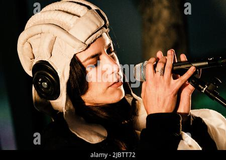 Copenhagen, Denmark. 27th, May 2022. The French singer and music producer Oklou performs a live concert during the Danish scince festival Bloom Festival 2022 in Sondermarken, Copenhagen. (Photo credit: Gonzales Photo - Malthe Ivarsson). Stock Photo