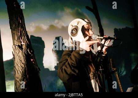 Copenhagen, Denmark. 27th, May 2022. The French singer and music producer Oklou performs a live concert during the Danish scince festival Bloom Festival 2022 in Sondermarken, Copenhagen. (Photo credit: Gonzales Photo - Malthe Ivarsson). Stock Photo