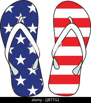 USA Patriotic Flip-Flips vector illustration Stock Vector