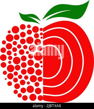 Apple fruit icon logo design vector illustration template Stock Vector