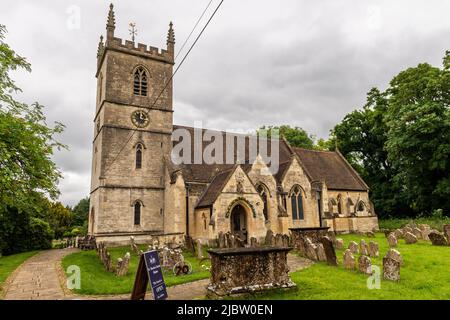 St. Martin's Church, Bladon, Oxfordshire, UK, the final resting place of Sir Winston Churchill. Stock Photo