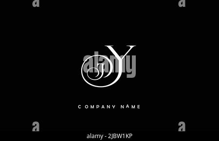 YJ, JY Alphabets Letters Logo Monogram Stock Vector