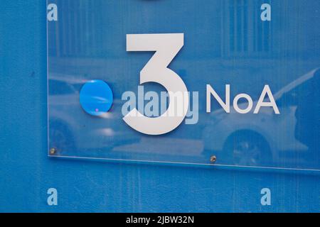 Bordeaux , Aquitaine  France - 05 15 2022 : France 3 Noa nouvelle aquitaine sign text Television group locale french tv wall facade Stock Photo