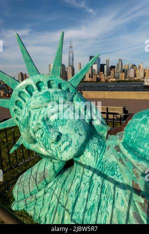 Reclining Liberty in Liberty State Park in Jersey city NJ Stock Photo