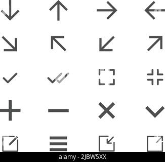 Arrows and signs web icons. Ui elements Stock Vector