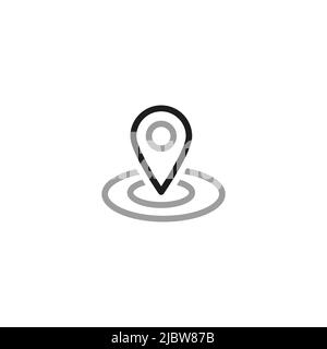 Contact us line icons. Contact Us web icons in line style. Geolocation icon in linear style. Editable vector stroke. Stock Vector