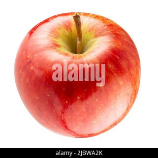 red apple with clipping path isolated on a white background. Stock Photo