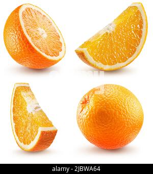 collection of oranges isolated on a white background with clipping path. Stock Photo
